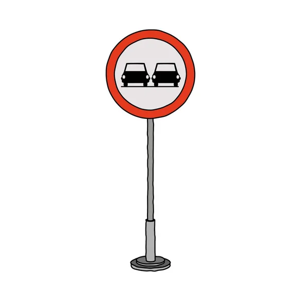 Panneau de signalisation isolé rouge et blanc — Image vectorielle