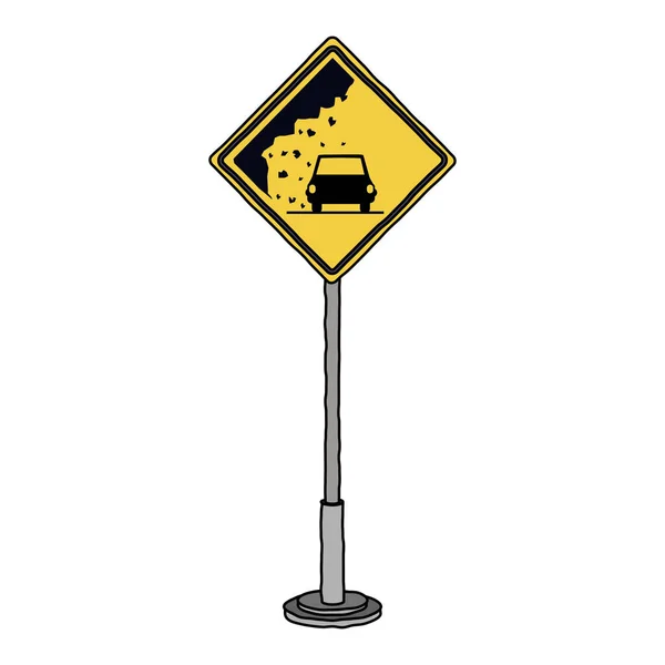 Isolated car road sign design — Stock Vector