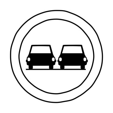 İzole araba yol işareti tasarımı