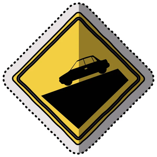 Diseño de señalización de carretera amarilla aislada — Vector de stock