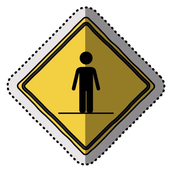 Isolé jaune panneau de signalisation design — Image vectorielle