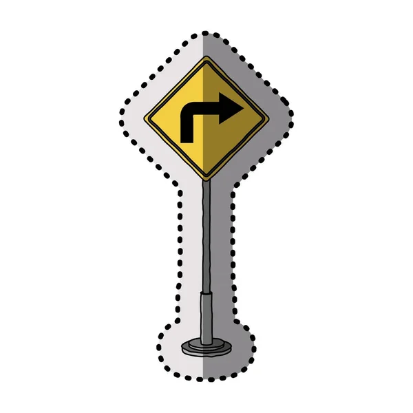 İzole sarı yol işareti tasarımı — Stok Vektör