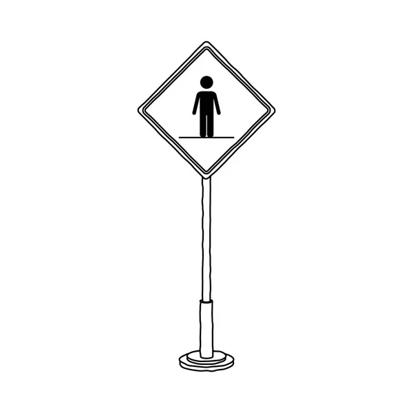 Caminante aislado diseño de la señal de tráfico — Archivo Imágenes Vectoriales