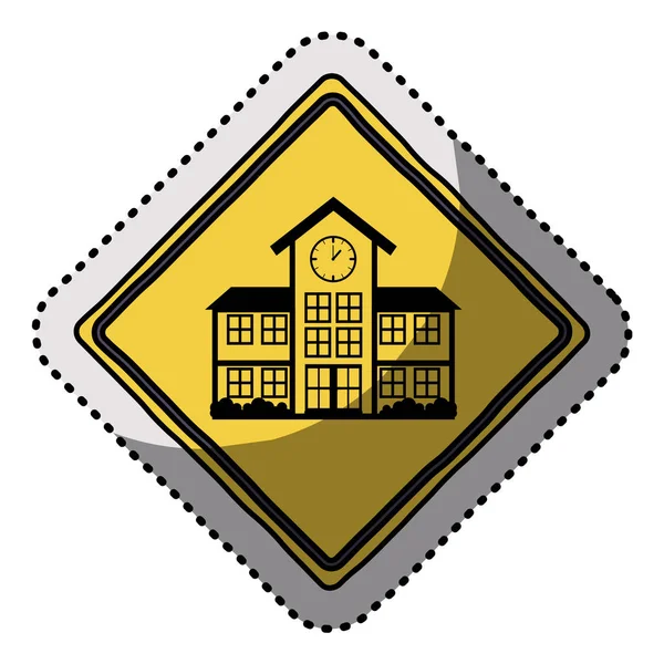 Isolato giallo cartello stradale design — Vettoriale Stock
