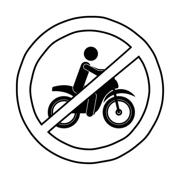 孤立的摩托车道路标志设计 — 图库矢量图片
