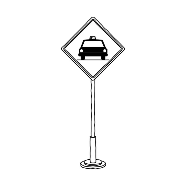 Diseño de señales de tráfico de taxi aislado — Archivo Imágenes Vectoriales
