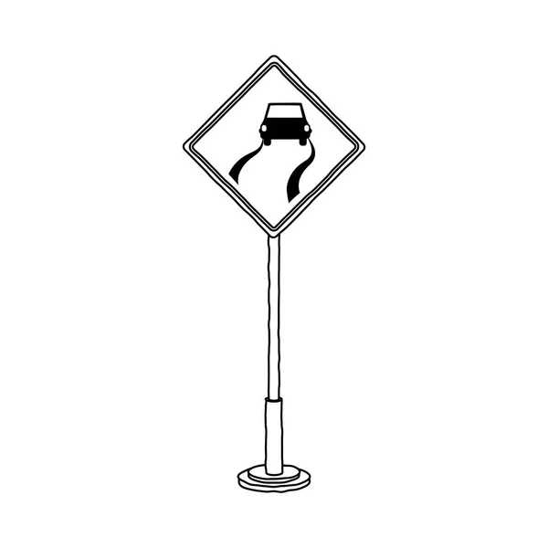 Diseño de señal de tráfico de coche aislado — Archivo Imágenes Vectoriales