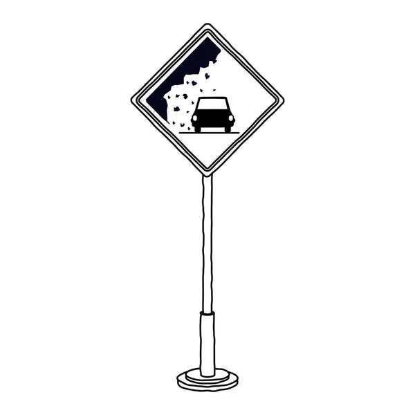 Diseño de señal de tráfico de coche aislado — Archivo Imágenes Vectoriales