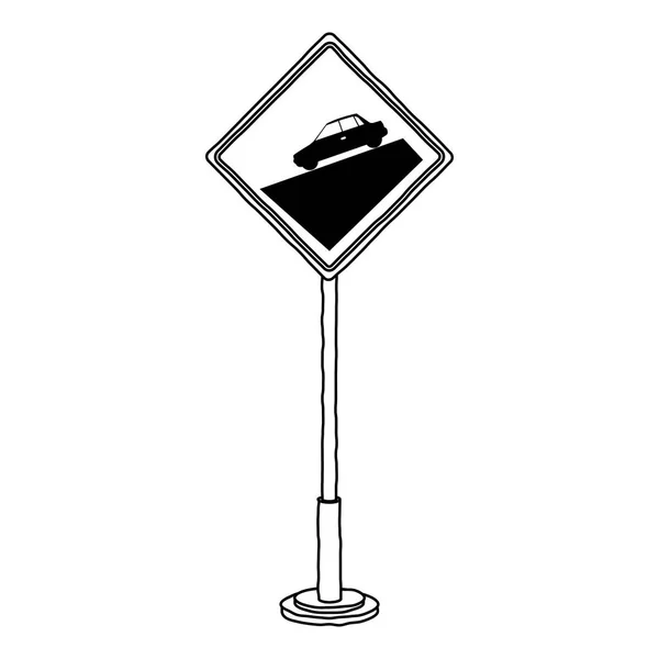 Elszigetelt autótervezés road sign — Stock Vector