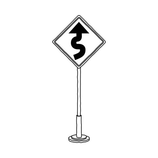 Chemin isolé panneau de signalisation design — Image vectorielle