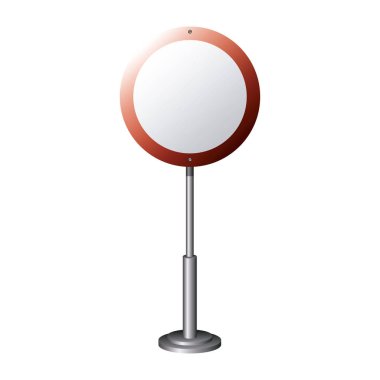 İzole kırmızı ve beyaz yol işareti tasarımı