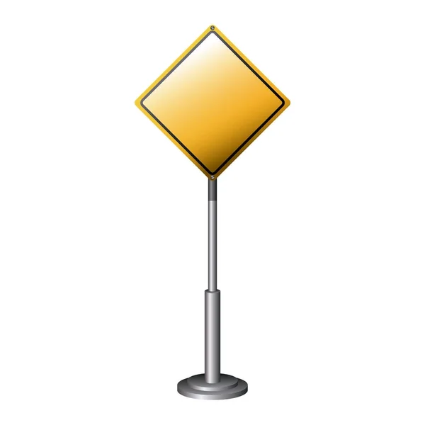 Isolé jaune panneau de signalisation design — Image vectorielle