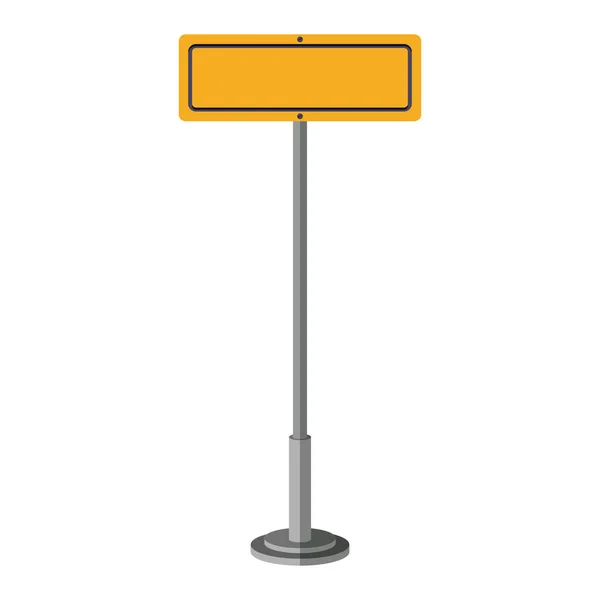 Diseño de señalización de carretera amarilla aislada — Vector de stock