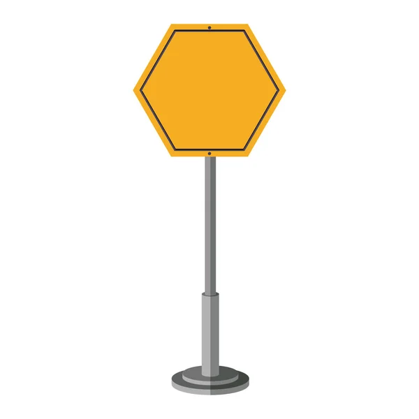 孤立した黄色の道路標識設計 — ストックベクタ