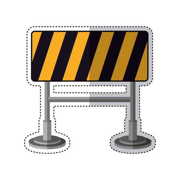 Isolated barrier road sign design