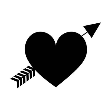 ok simge görüntüsü ile kalp karikatür