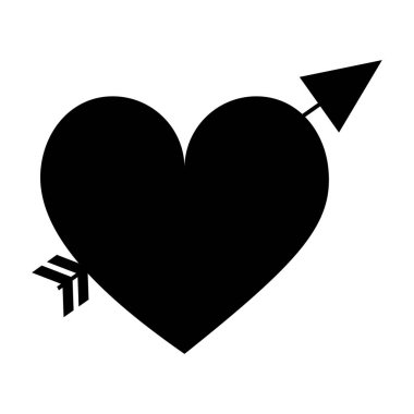 ok simge görüntüsü ile kalp karikatür