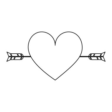 ok simge görüntüsü ile kalp karikatür