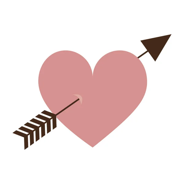 Desenho animado do coração com imagem ícone de seta — Vetor de Stock
