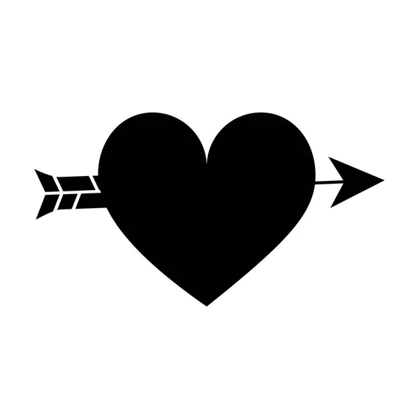 Heart cartoon with arrow icon image — Stock Vector