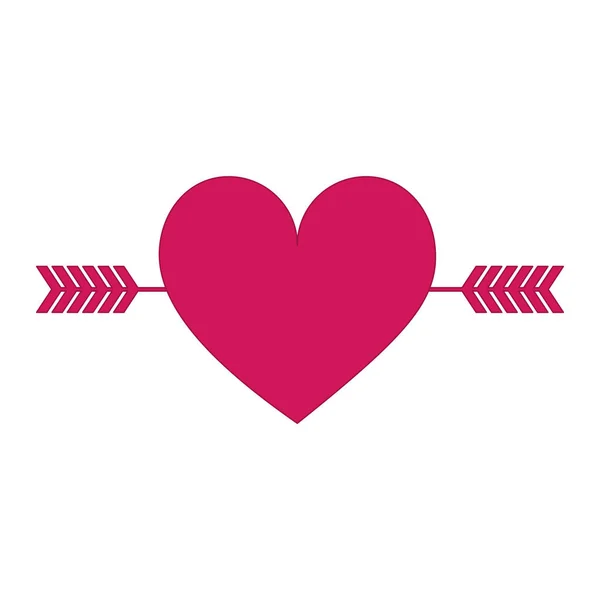 Desenho animado do coração com imagem ícone de seta —  Vetores de Stock