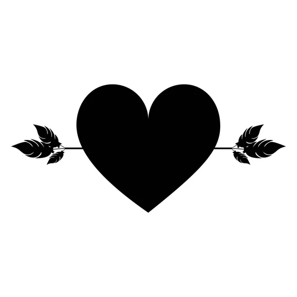 Hjärtat tecknad med pilen ikonbild — Stock vektor