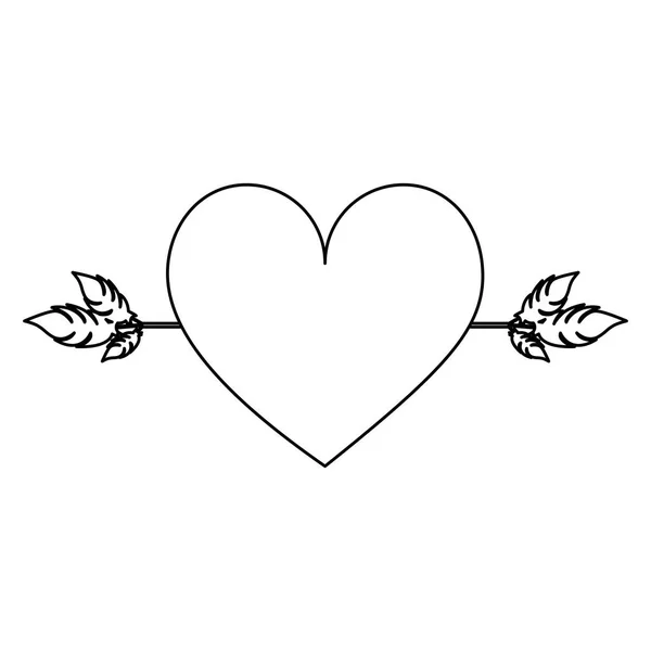 Hjärtat tecknad med pilen ikonbild — Stock vektor