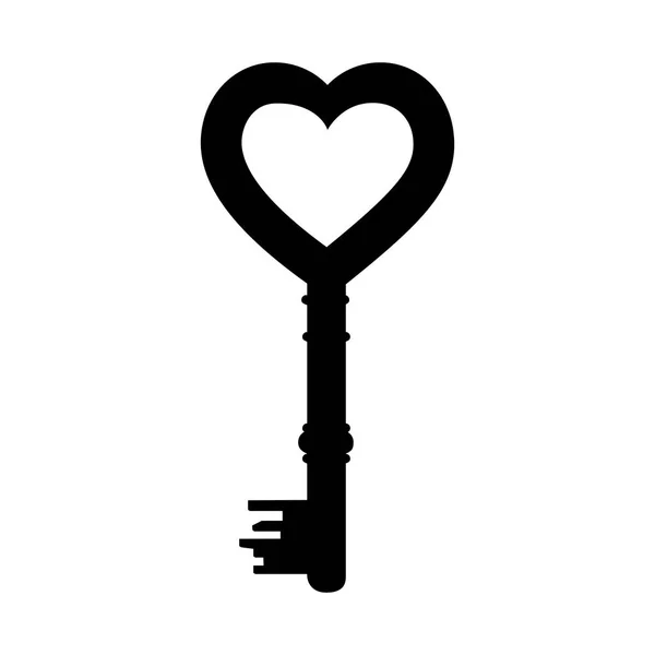心脏的形状复古钥匙图标图像 — 图库矢量图片