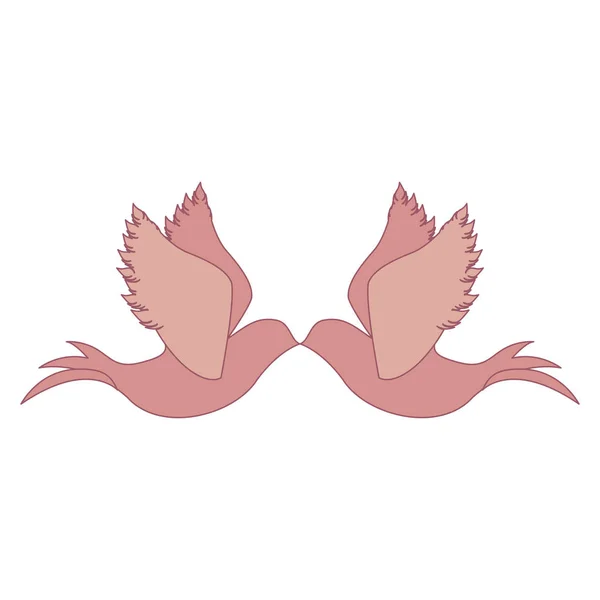 Delicate doves icon image — Stock Vector