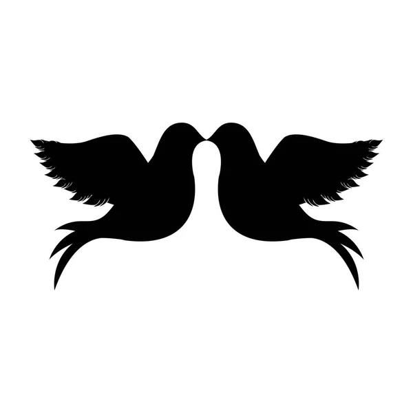 Delicate doves icon image — Stock Vector