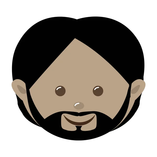 Rostro del hombre icono de imagen — Vector de stock