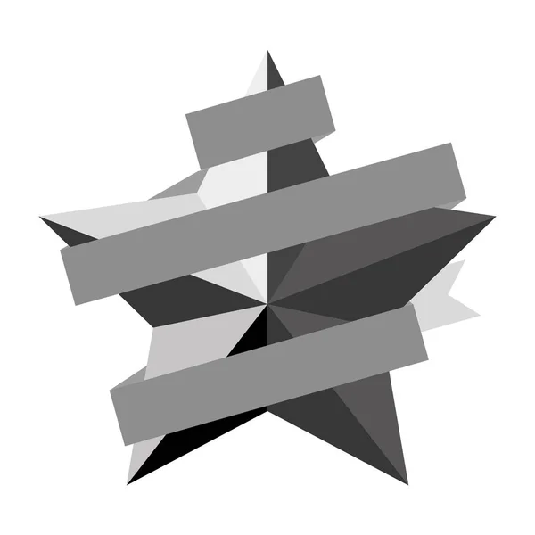 Emblema de estrella con imagen de icono de bandera — Vector de stock