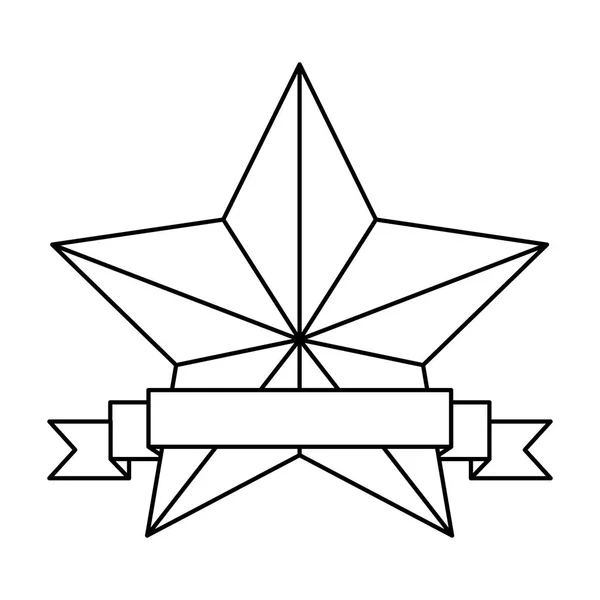 Emblème étoile avec icône de bannière image — Image vectorielle