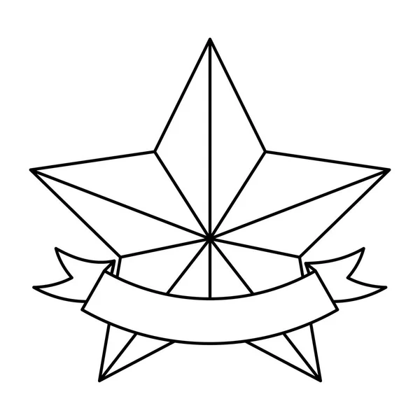 Stern-Emblem mit Banner-Symbolbild — Stockvektor