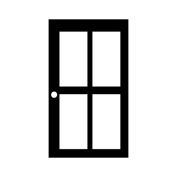 Изображение иконки стеклянной и деревянной двери — стоковый вектор