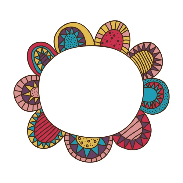 Bohemian or boho style flower icon image — Stock Vector