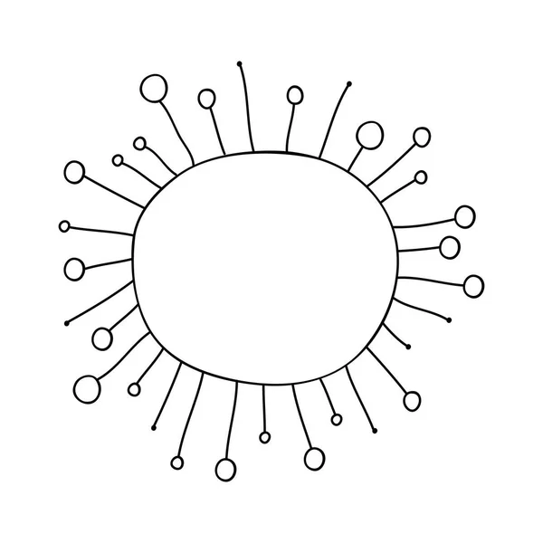 Image d'icône de soleil de style bohème ou bohème — Image vectorielle