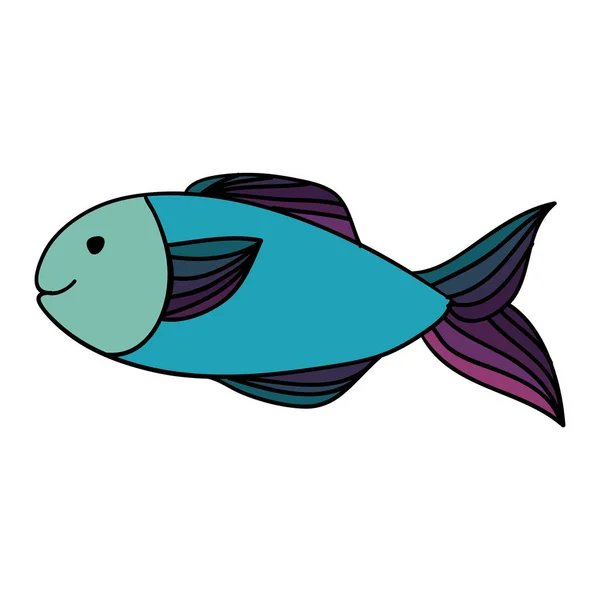 Fisk glad cartoon ikonbild — Stock vektor