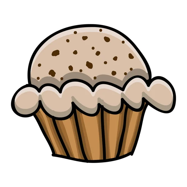 Cupcake Doodle Symbolbild — Stockvektor