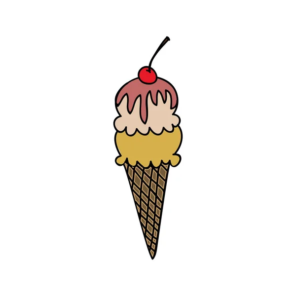 Ice cream cone ikonbild — Stock vektor