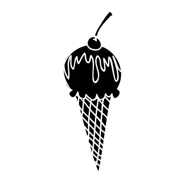 冰淇淋圆锥图标图像 — 图库矢量图片