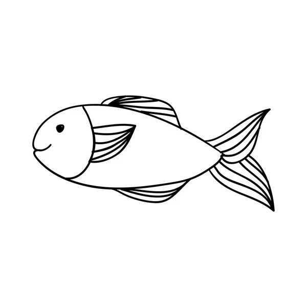 Imagen del icono de dibujos animados feliz pescado — Vector de stock