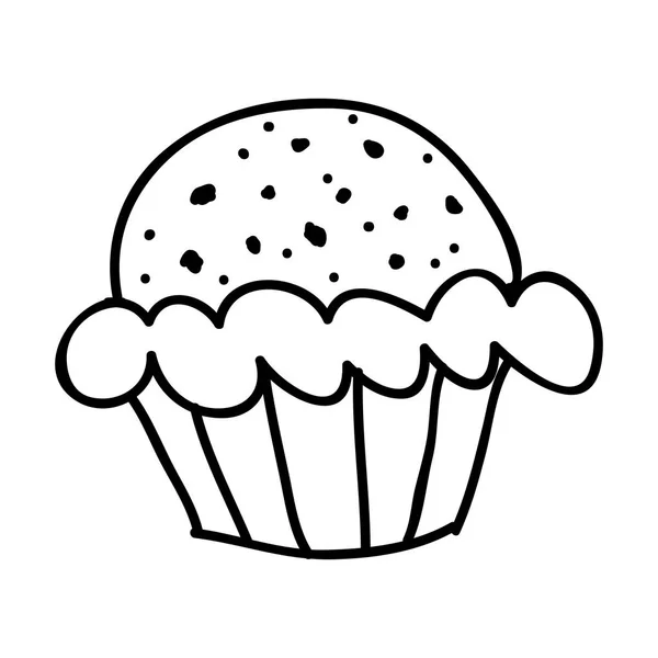 Cupcake image icône doodle — Image vectorielle