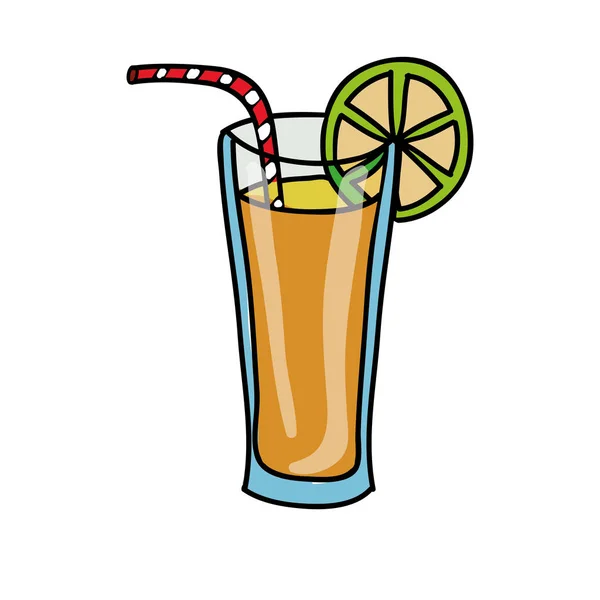 Fruit juice glass icon image — Stock Vector