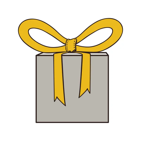 Caja de regalo y arco icono de imagen — Vector de stock