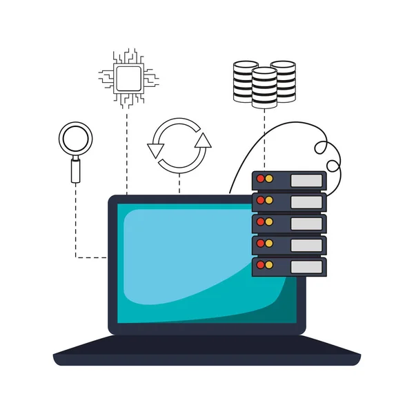 Image des icônes liées au big data — Image vectorielle