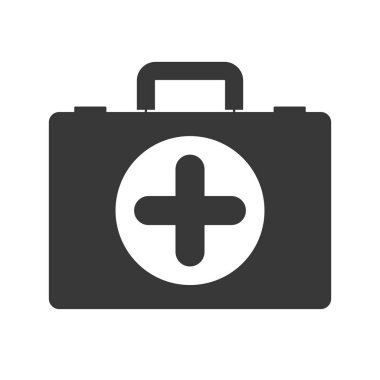 ilk yardım kiti ile tek renkli siluet