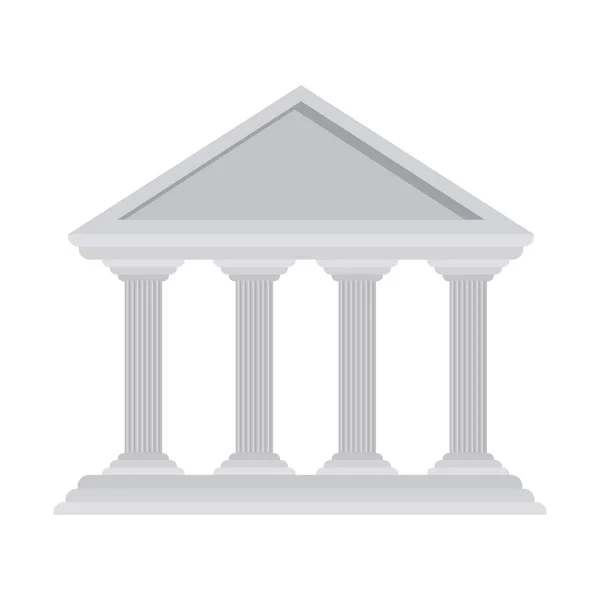 Silueta con partenón templo griego — Vector de stock