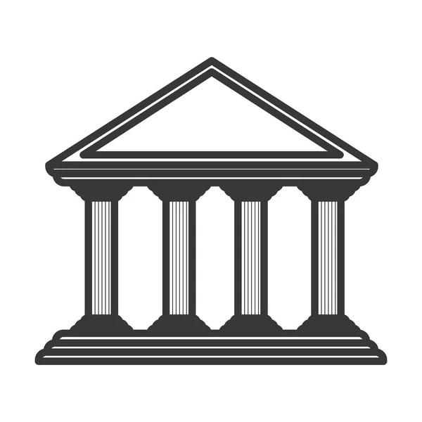 Monochrome color of greek temple parthenon — Stock Vector