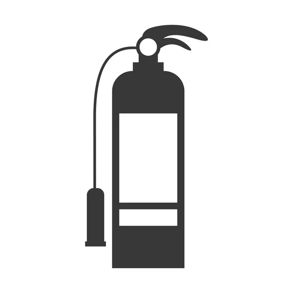 Černobílá silueta s hasicí přístroj — Stockový vektor